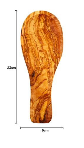 Cleminson Olive Wood Kitchen Spoon Rest, Hand-Carved, 23 x 9 cm, Made in Tunisia