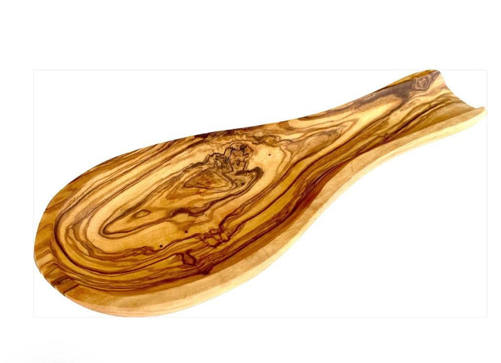 Cleminson Olive Wood Kitchen Spoon Rest, Hand-Carved, 23 x 9 cm, Made in Tunisia