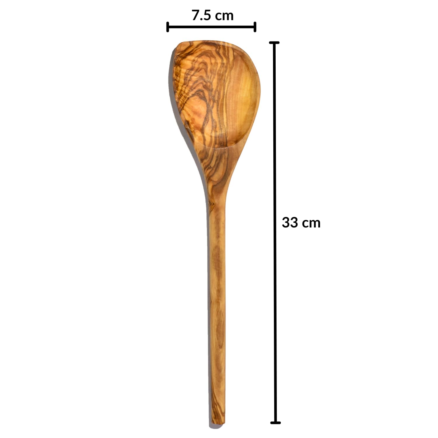 Cleminson® Handcrafted Olive Wood Utensils 3 Pieces Available – Wooden Spatula, Spoon & Sauce Spoon with Corner or 3-Piece Set (Cornered Sauce Spoon)