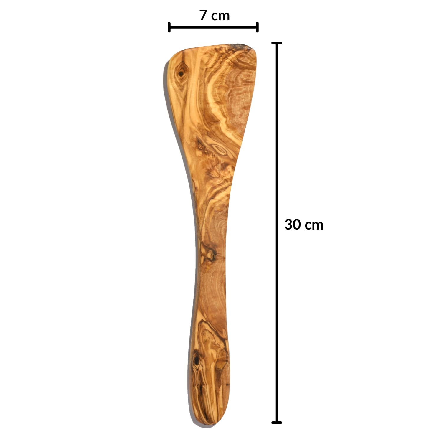 Cleminson Handcrafted Olive Wood Utensils 3 Pieces Available – Wooden Spatula, Spoon & Sauce Spoon with Corner or 3-Piece Set (Spatula)