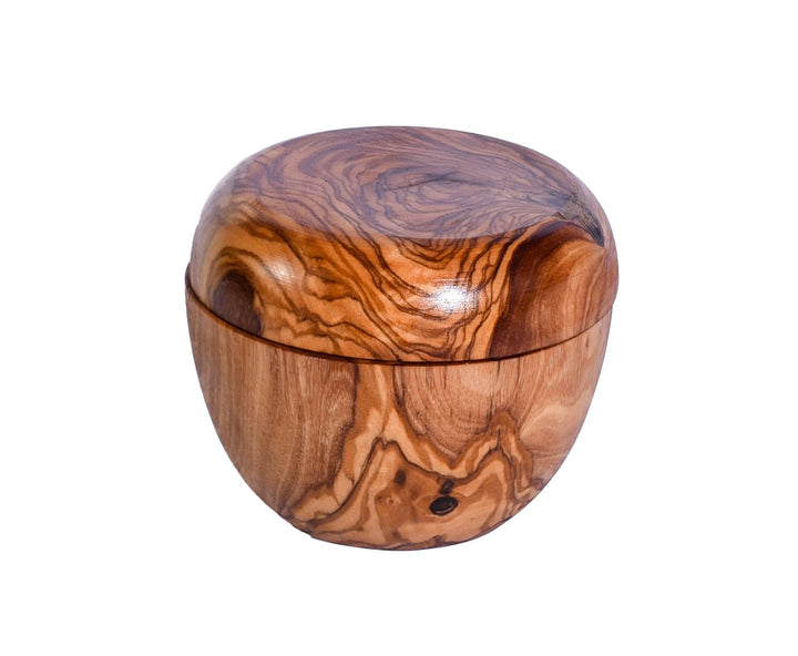 Cleminson Olive Wood Pot for Salt, Sugar, Spices and Herbs with Lid