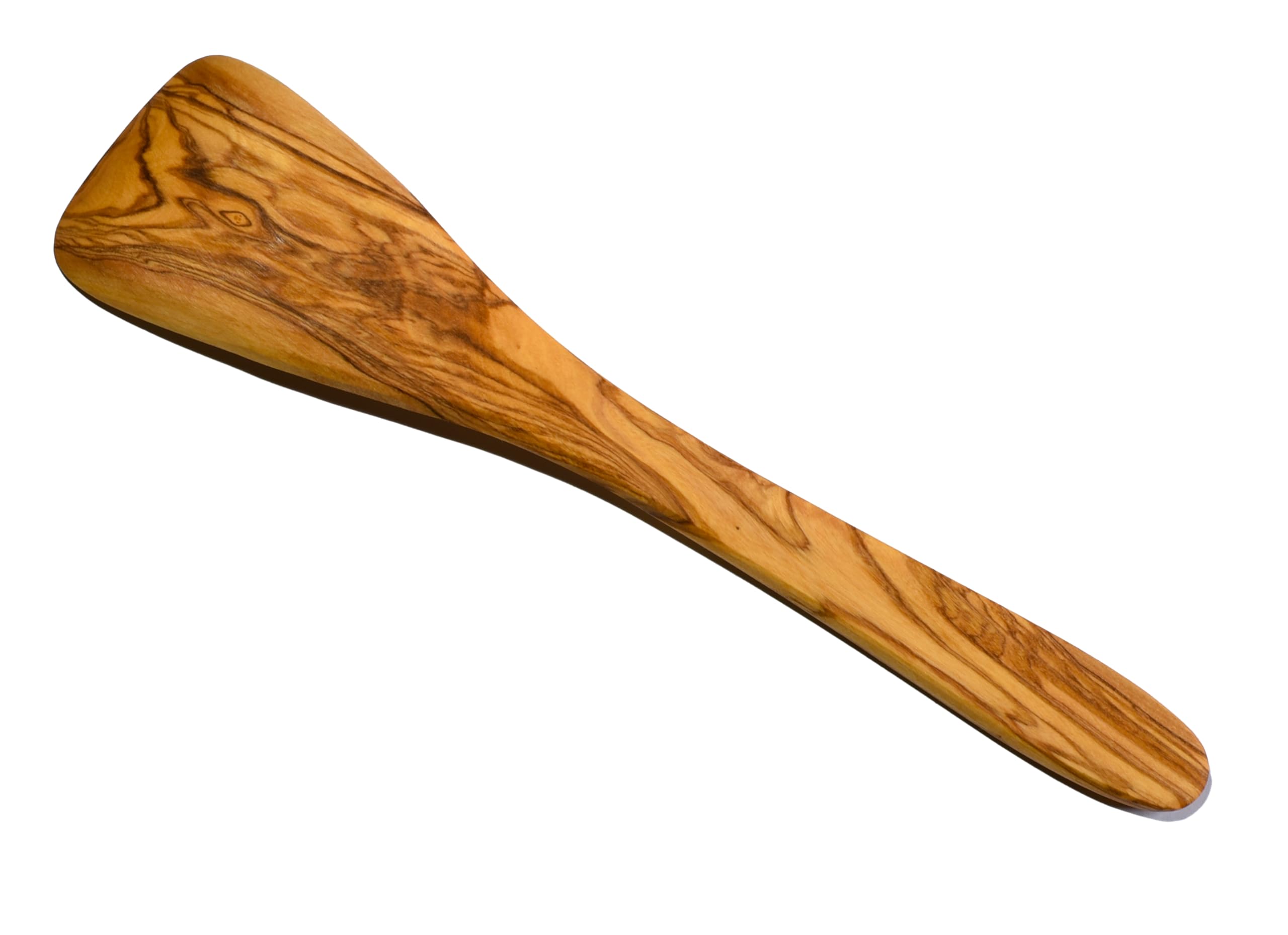 Cleminson Handcrafted Olive Wood Utensils 3 Pieces Available – Wooden Spatula, Spoon & Sauce Spoon with Corner or 3-Piece Set (Spatula)