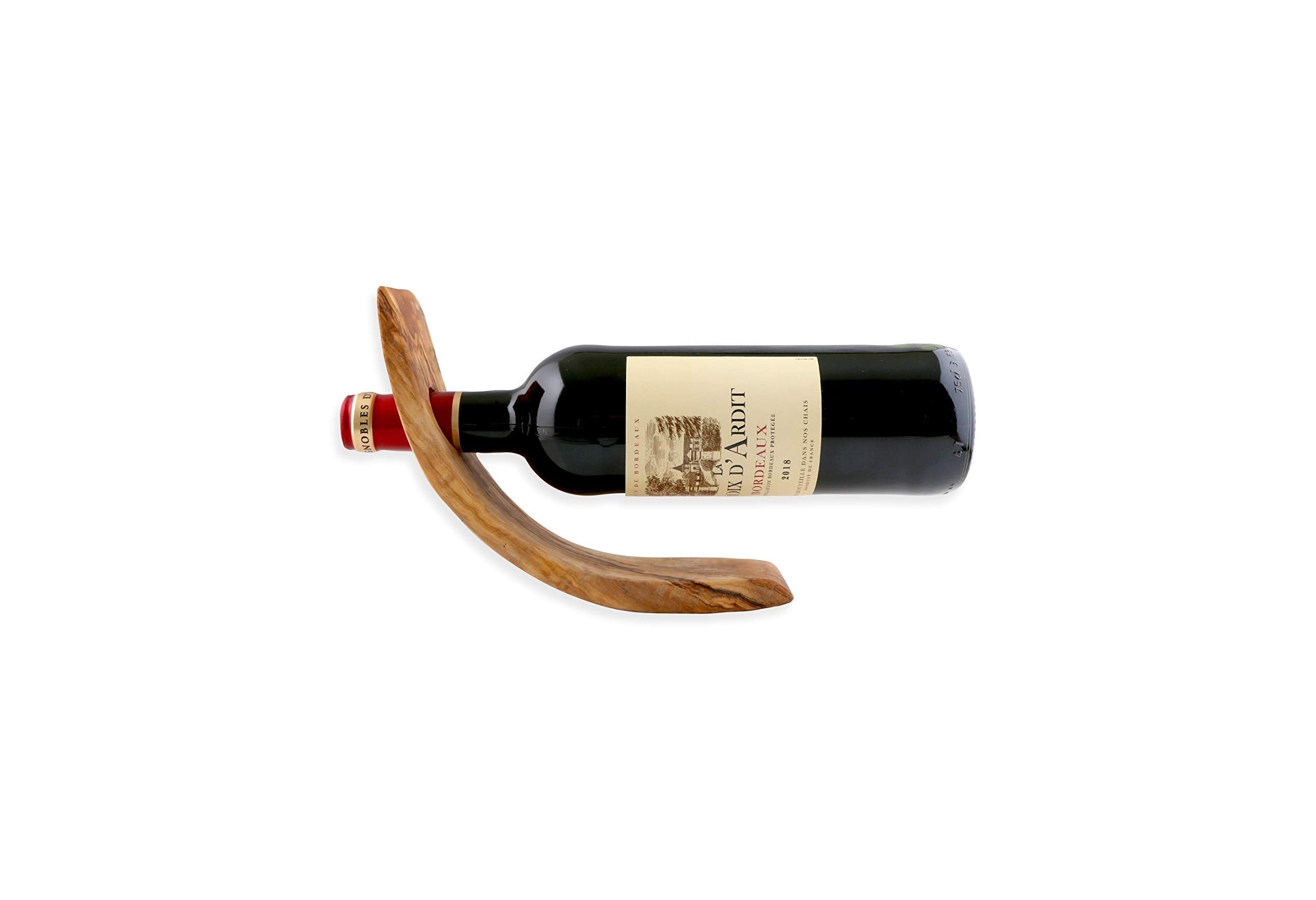 Cleminson Olive Wood Single Wine Bottle Holder, Made in Tunisia