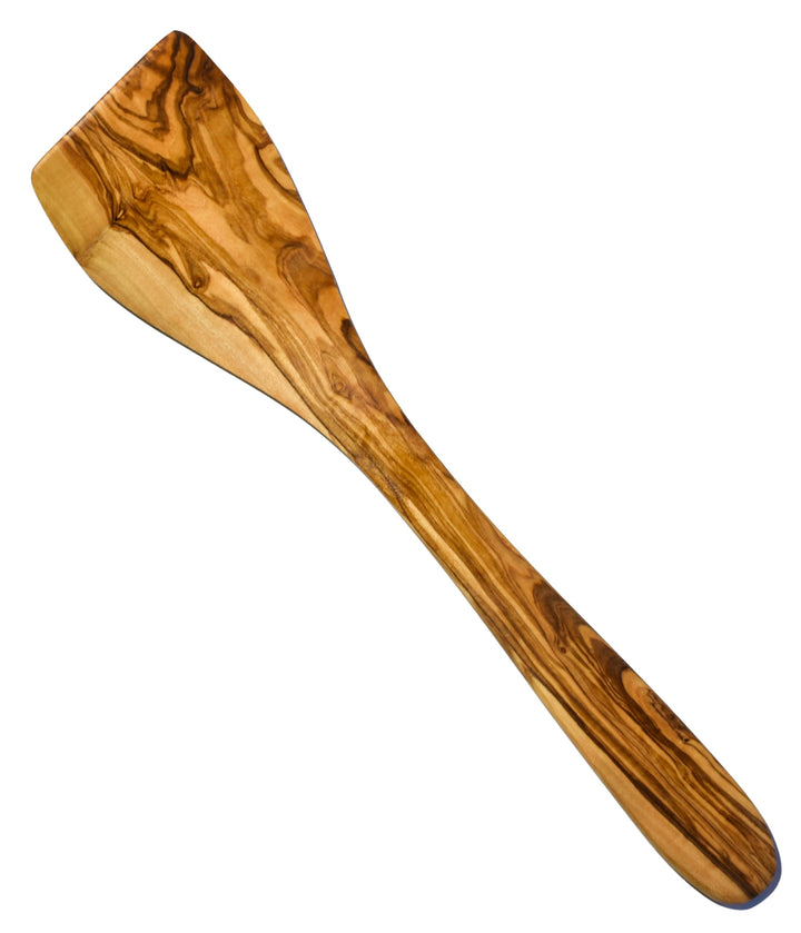 Cleminson Handcrafted Olive Wood Utensils 3 Pieces Available – Wooden Spatula, Spoon & Sauce Spoon with Corner or 3-Piece Set (Spatula)