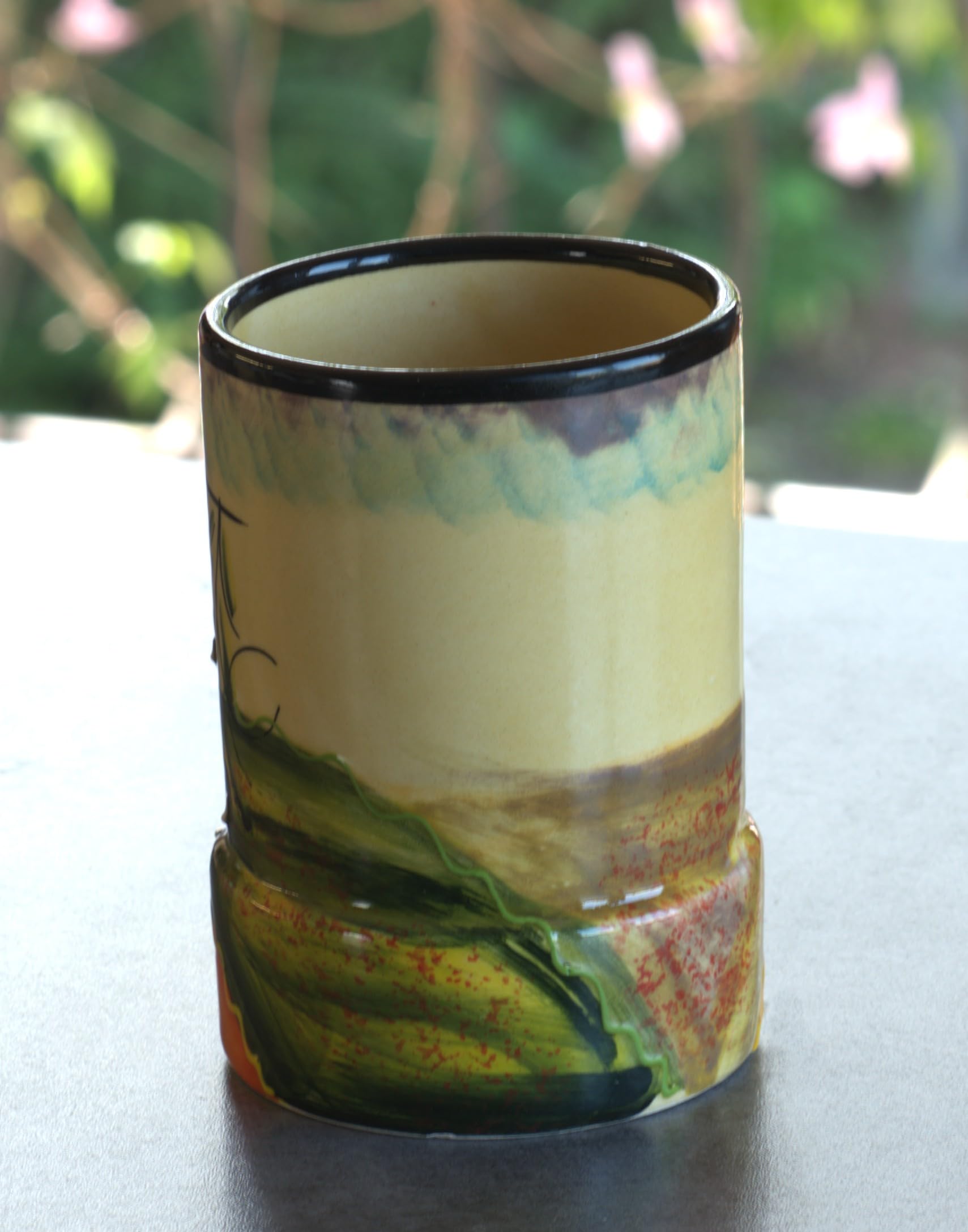 Cleminson Hand-Painted Ceramic Utensil Pot | Tuscany or Picasso Theme | Made in Spain | Utensil Holder, Kitchen Decor Storage Organiser Jar for Spoons, Cutlery, Brushes (Tuscan Farmhouse Black Theme)
