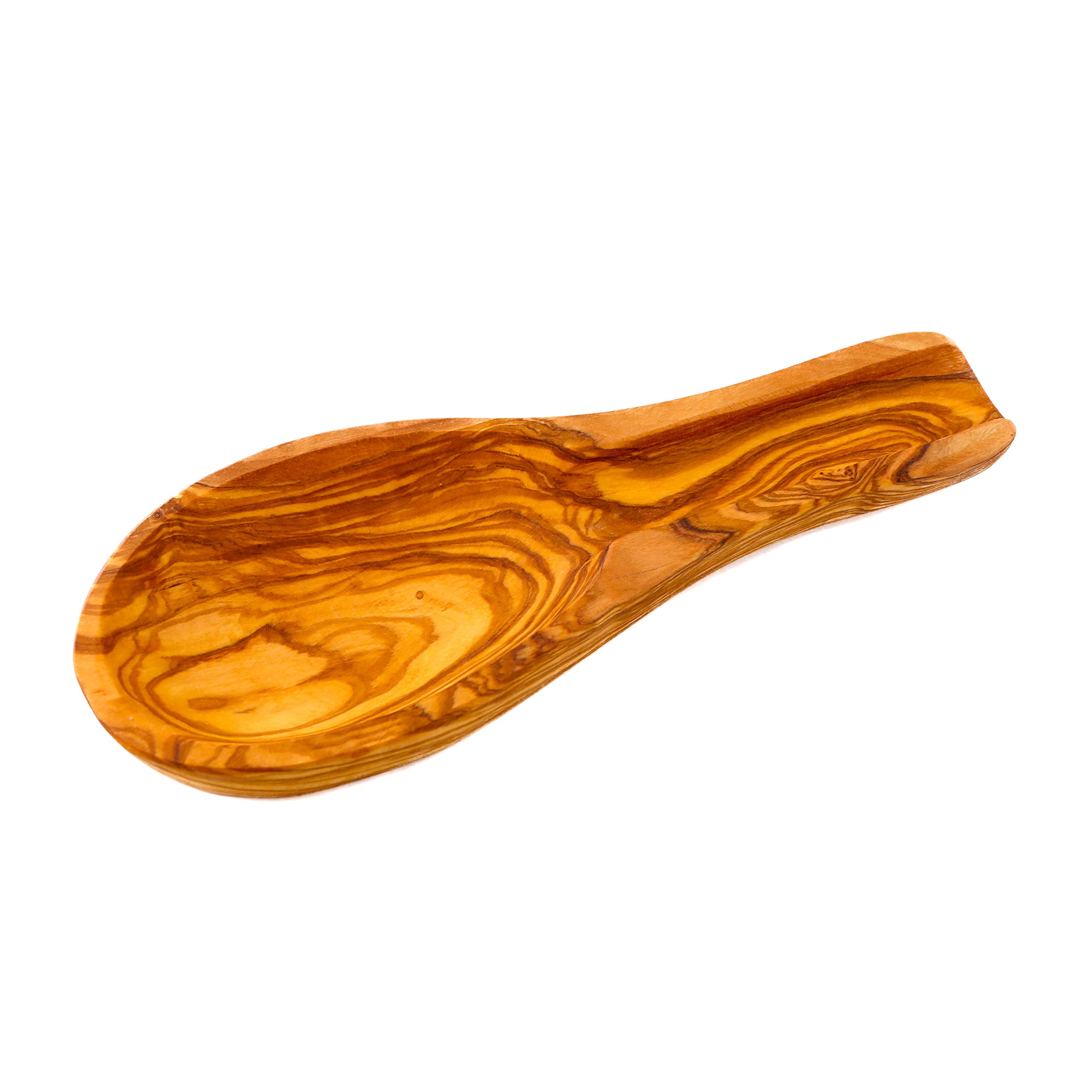 Cleminson Olive Wood Kitchen Spoon Rest, Hand-Carved, 23 x 9 cm, Made in Tunisia