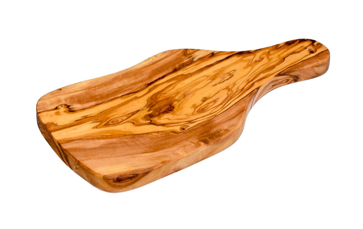 Cleminson Olive Wood Chopping, Serving and Charcuterie Board Including Carved Handle (33 x 17 cm)
