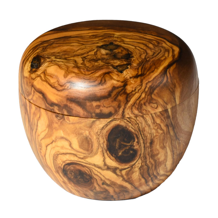 Cleminson Olive Wood Pot for Salt, Sugar, Spices and Herbs with Lid