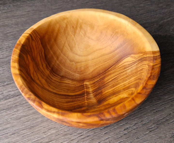 Cleminson Olive Wood 14 cm Hand-Carved Bowl for Snacks, Nibbles, Dips, Keys, Potpourri & More
