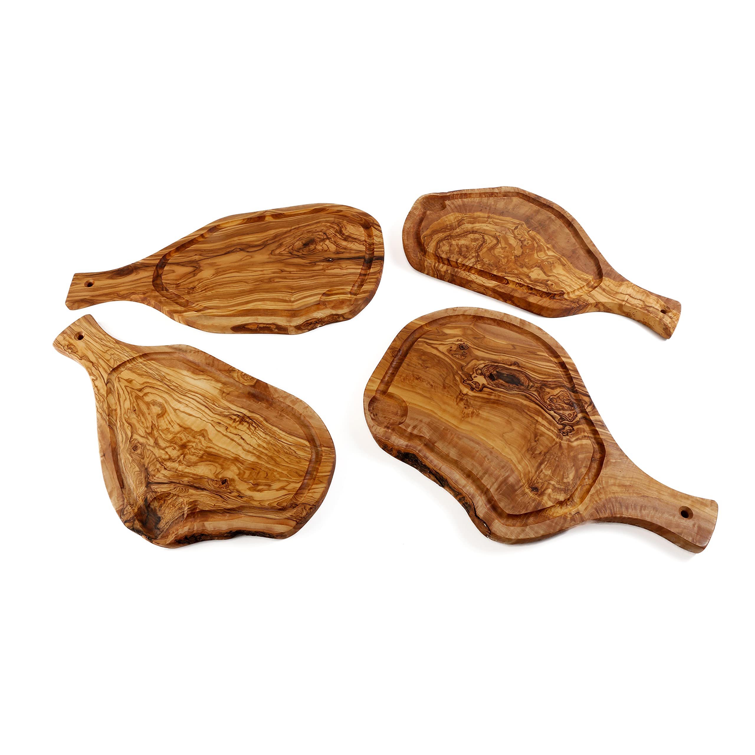 Cleminson 40 x 20 cm Olive Wood Chopping, Serving and Antipasti Board with Handle and Groove